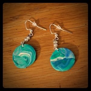 Handmade Marbled Clay Earrings